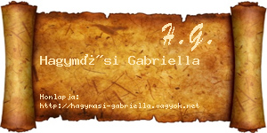 Hagymási Gabriella névjegykártya